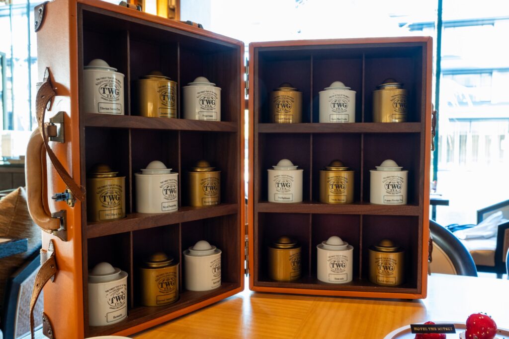 ホテルザ三井京都のTWGの茶葉のトランク